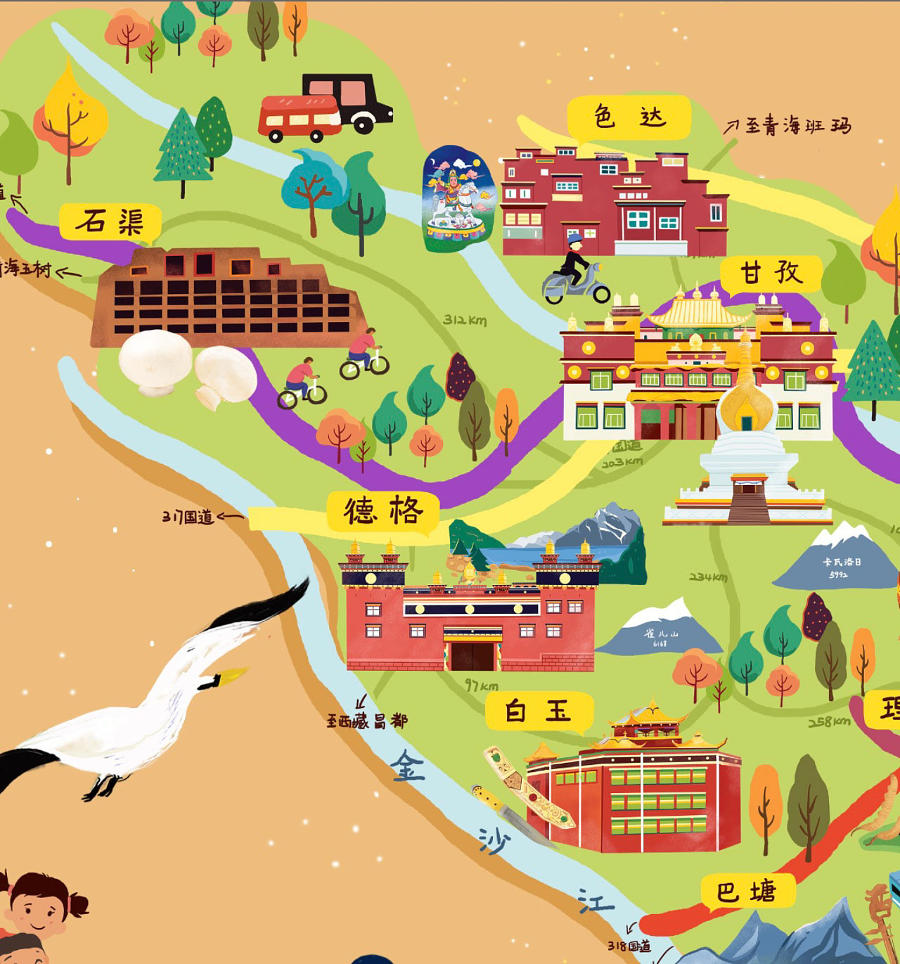 汤旺河手绘地图景区的文化宝库